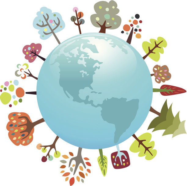 彩色树木的地球图片下载