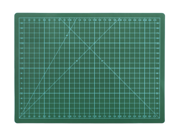 白色背景上的绿色切割垫子图片下载