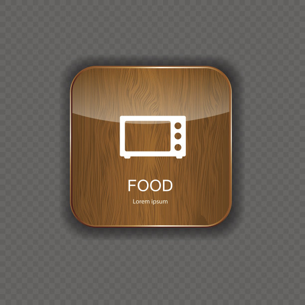 食物和饮料的木材应用图标图片下载