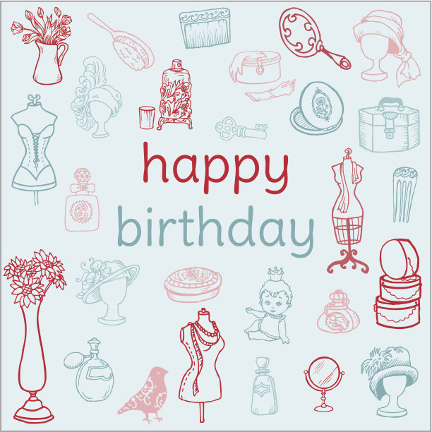 涂鸦时尚生日背景图片下载