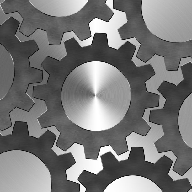 钢纹理和背景与齿轮设计图片下载