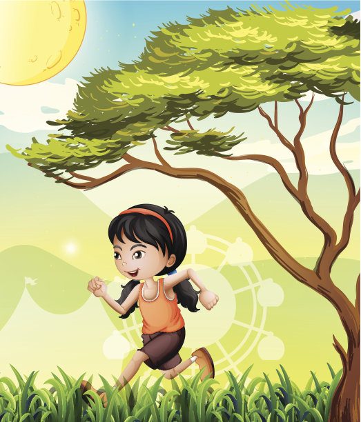 女孩在操场上奔跑图片下载