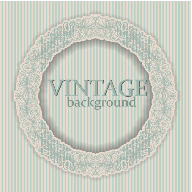 圆形框架与复古装饰图片下载