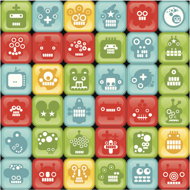 机器人按钮无缝背景。图片下载