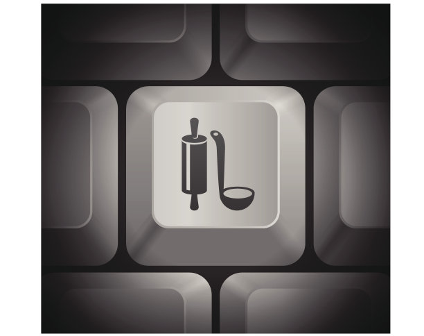 滚柱勺图标上的电脑键盘图片下载