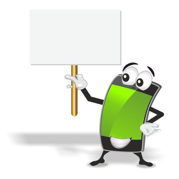 智能手机吉祥物空白招牌图片下载