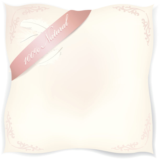 枕头。天然材料标签。图片下载