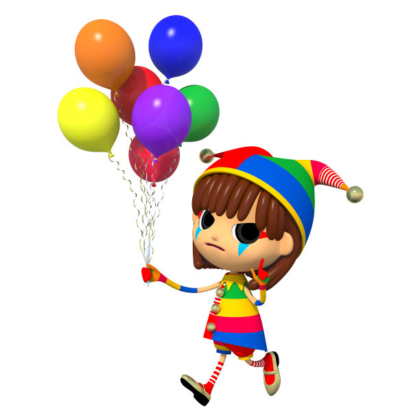 小丑有很多气球。图片下载