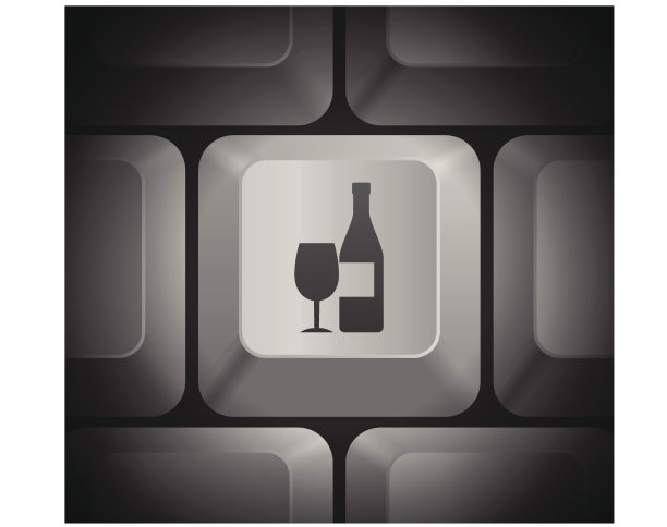 电脑键盘上的酒图标图片下载