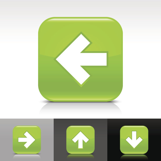 绿色图标箭头标志光滑圆形方形网页按钮图片下载