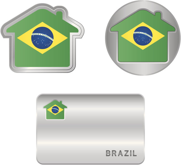 巴西国旗上的Home图标图片下载