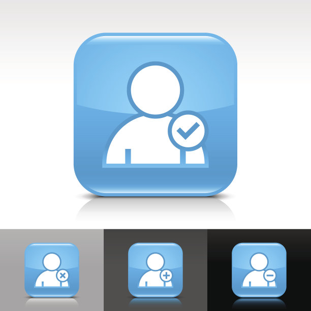 蓝色图标用户标志光滑圆角方形网页按钮图片下载