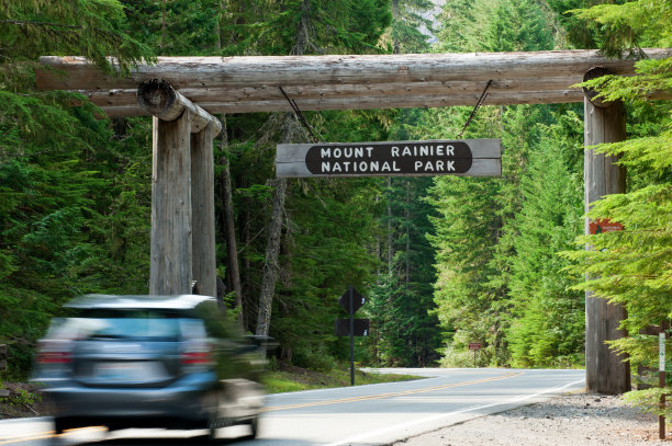 雷尼尔山的入口图片下载