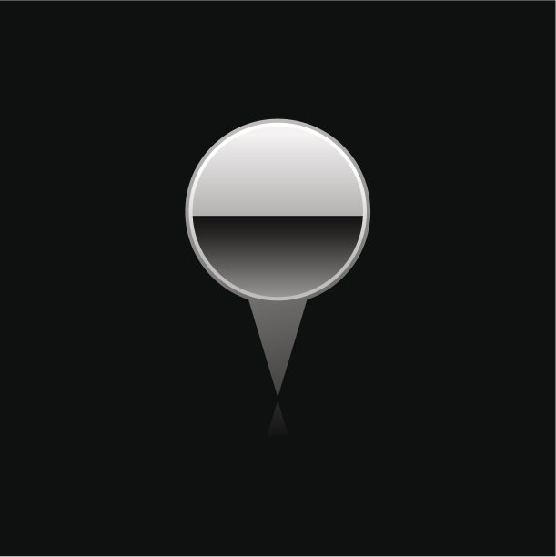 银色地图大头针标志金属图标铬象形图互联网按钮图片下载