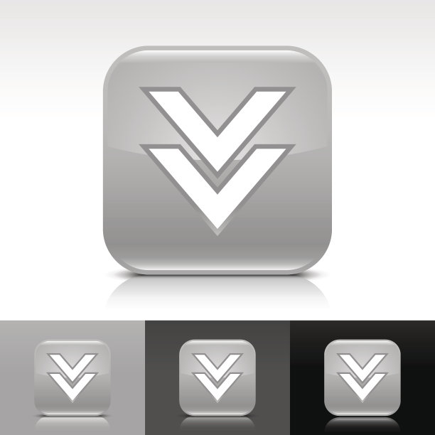 灰色图标箭头下载标志光滑圆形方形网页按钮图片下载