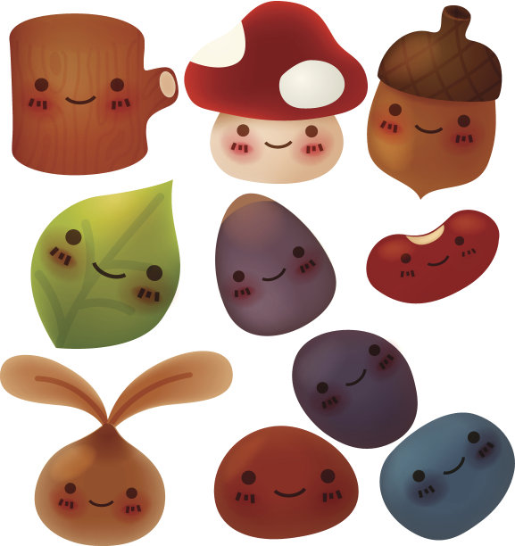 收集可爱的森林项目-矢量文件EPS10图片下载