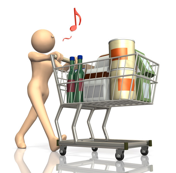 她对购物很满意。图片下载