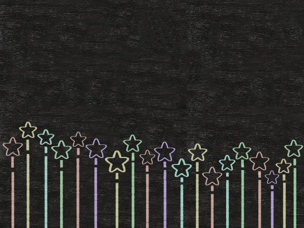 星星颜色线写在黑板背景上，分辨率高图片下载