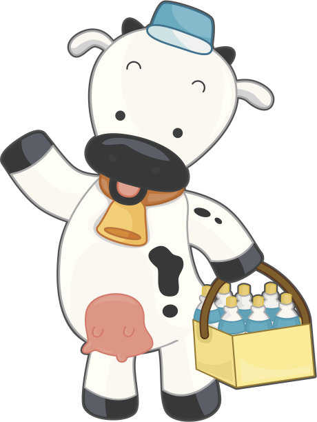 可爱的奶牛和奶瓶图片下载