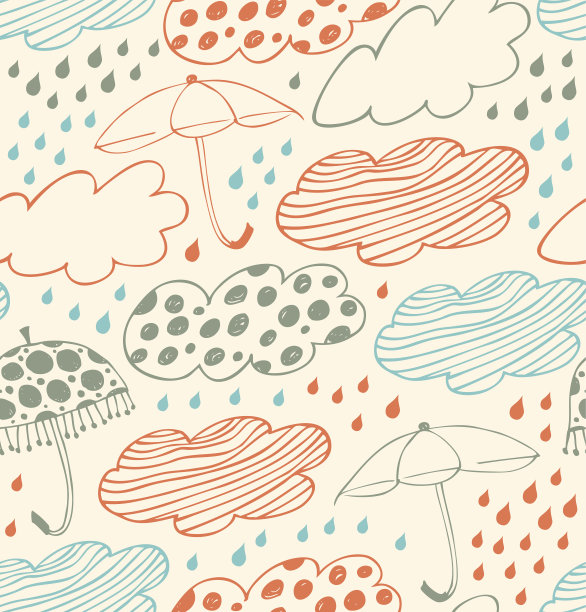 明亮的雨无缝背景图片下载