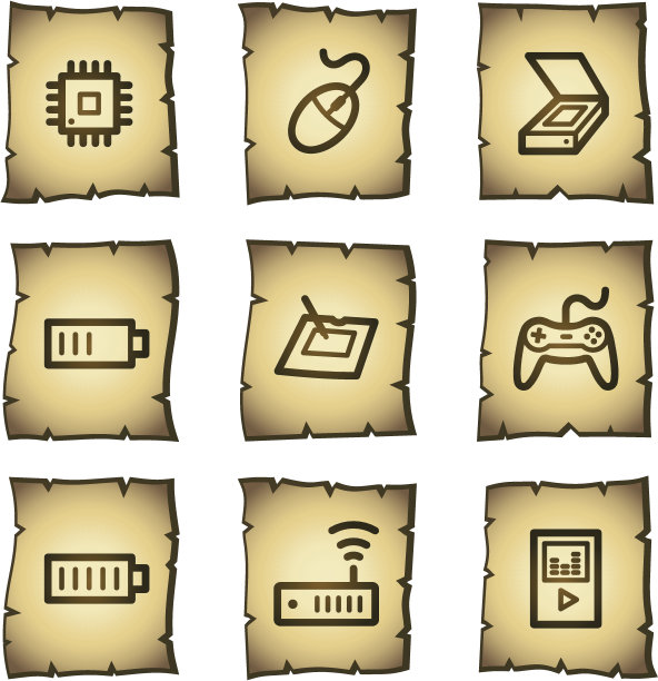 电子网页图标集2，纸莎草系列图片下载