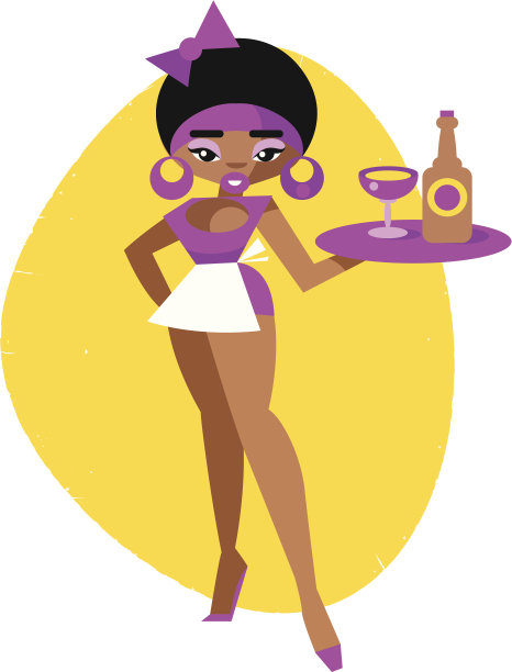 粉红色的女服务员图片下载