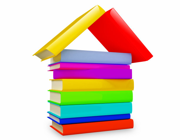 家里的书。剪切路径图片下载