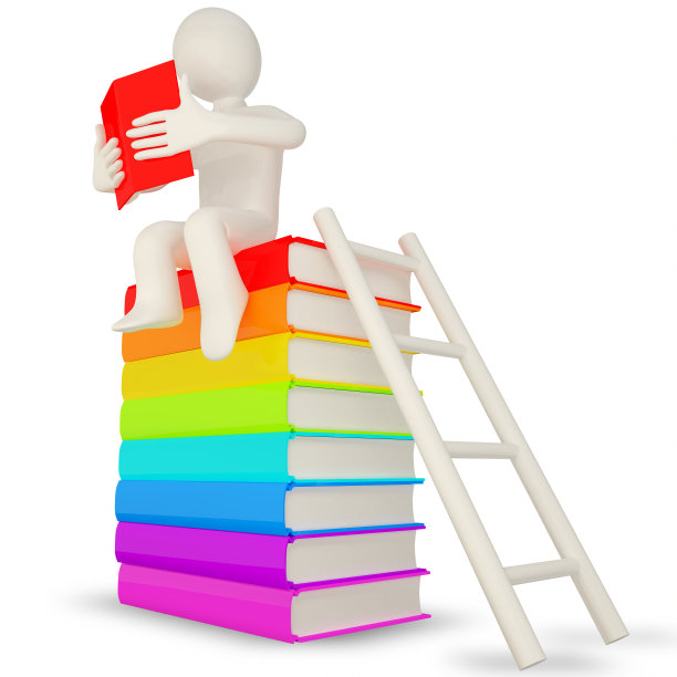 3d男人读一本书素材图片