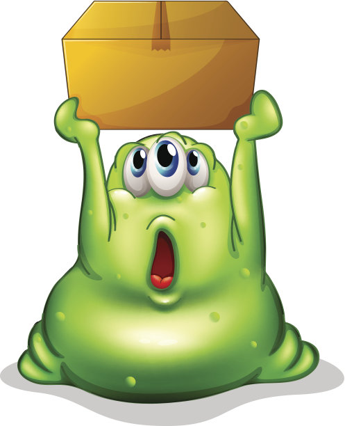 绿色的怪物拿着一个箱子图片下载