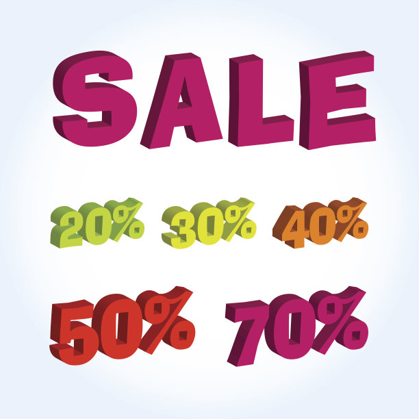 彩色的销售标志图片下载