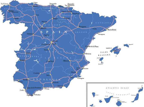 西班牙地图图片下载