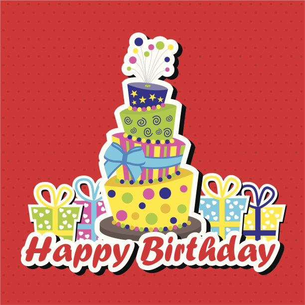 生日贺卡和颠倒的蛋糕图片下载