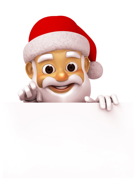 快乐的圣诞老人四处张望并指指点点图片下载