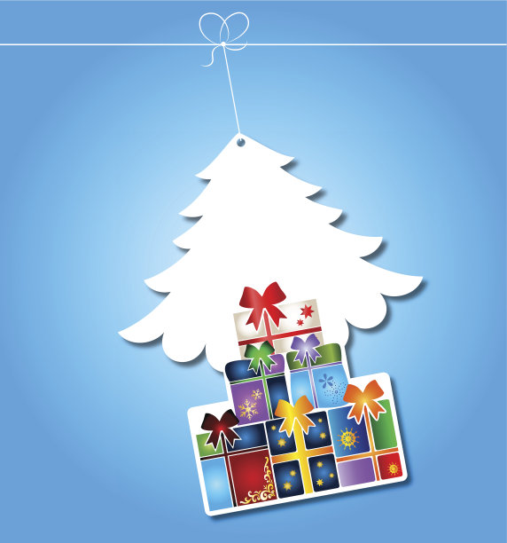 带礼物的圣诞树图片下载