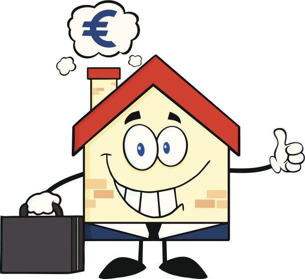 微笑的房子商人提着公文包图片下载