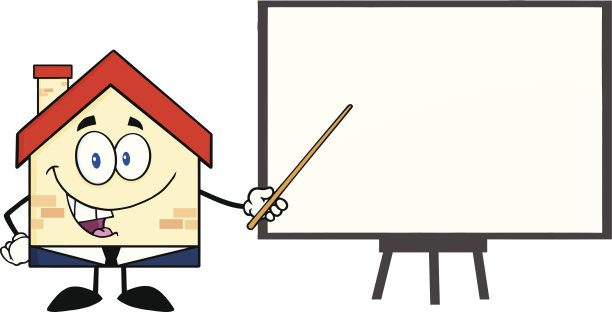 商业大厦拿着一个指针在黑板上展示图片下载