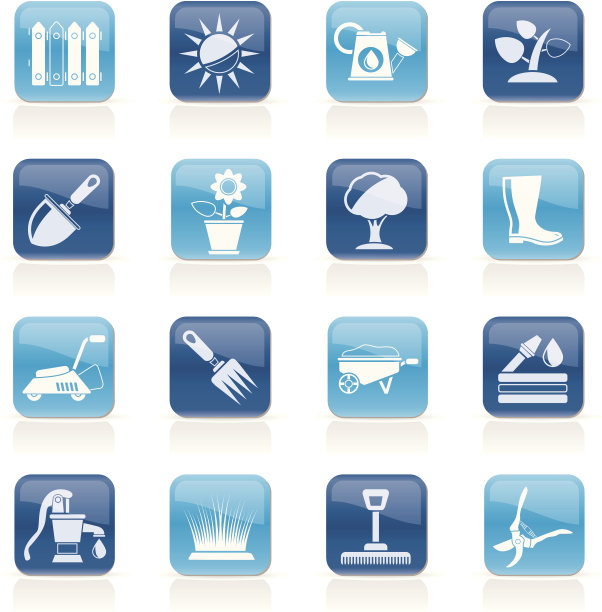 园艺工具和对象图标图片下载