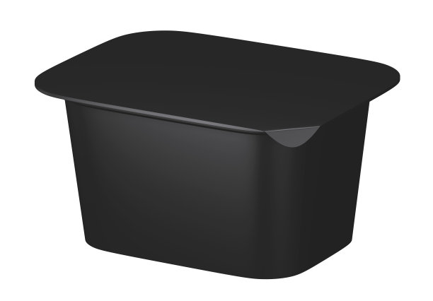 3D黑色包装塑料容器酸奶，隔离图片下载