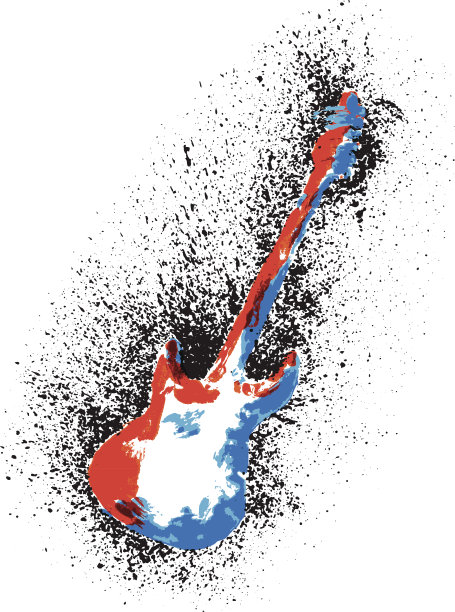 白色的垃圾摇滚乐器。吉他。图片下载