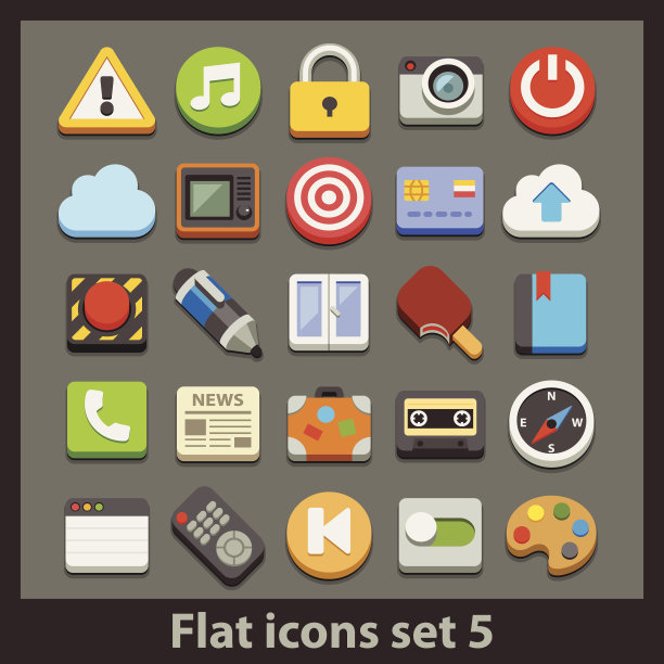 矢量平面图标设置5图片下载