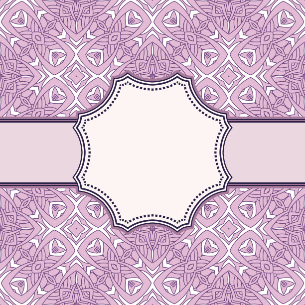 复古向量抽象花框架与文本的地方图片下载