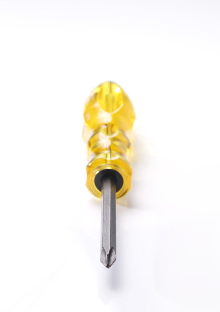 白色背景上的黄色螺丝刀图片下载