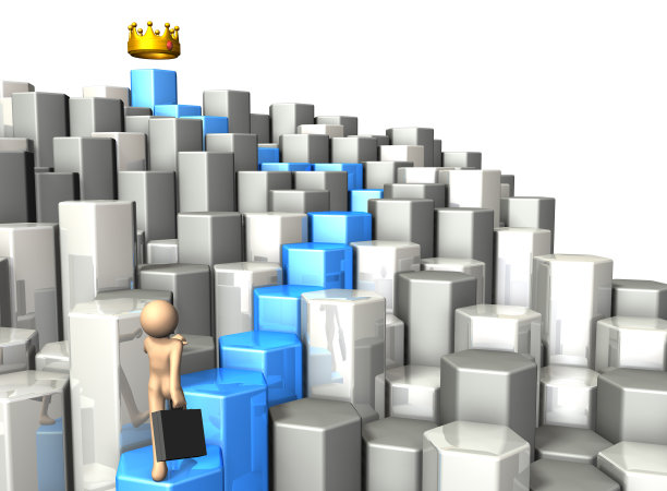 商人朝着目标前进。图片下载