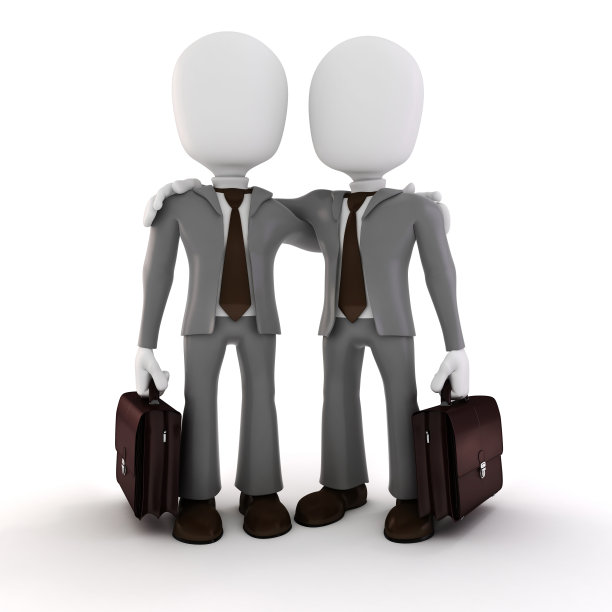 3d男子商人在白色背景图片下载