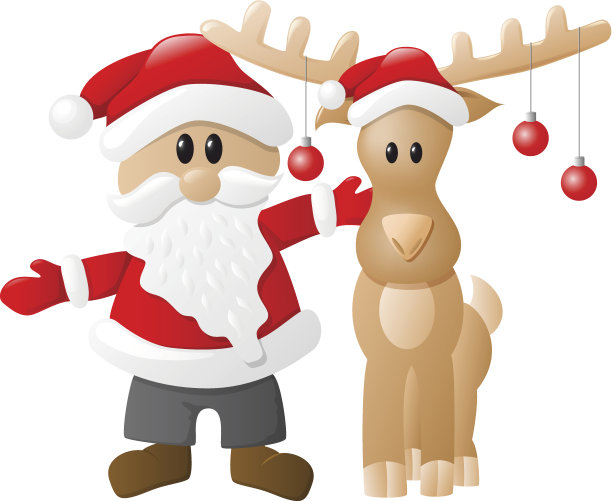 圣诞老人和驯鹿图片下载