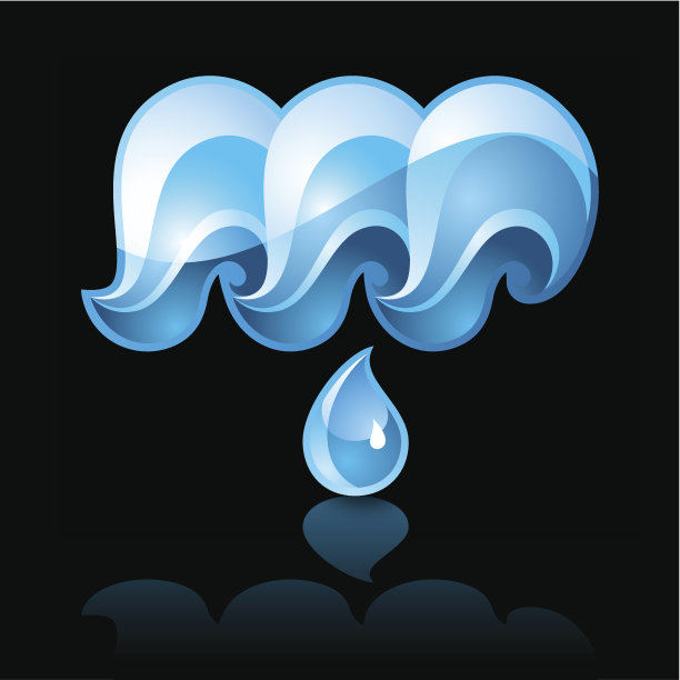 标志三波&下降素材图片