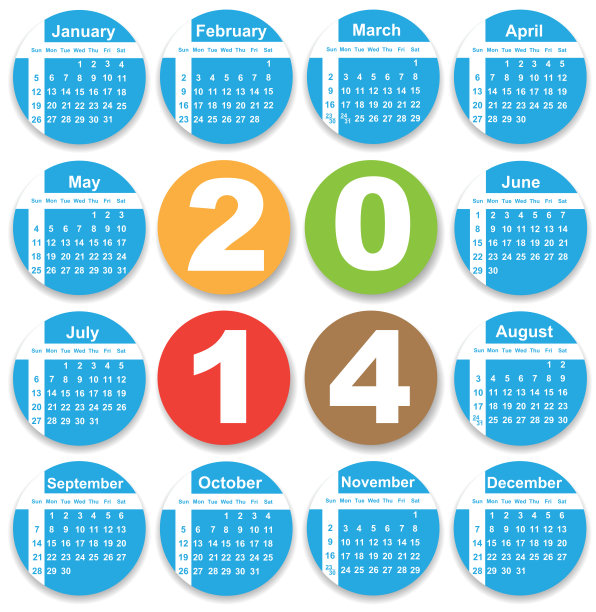 2014年度日历设计图片下载