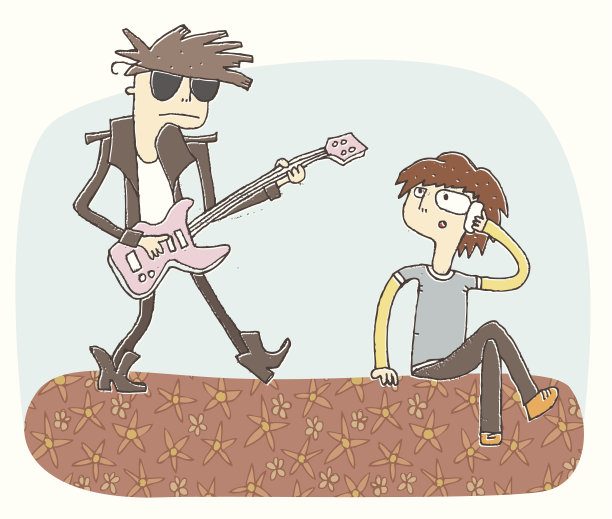 大声的吉他手插图图片下载