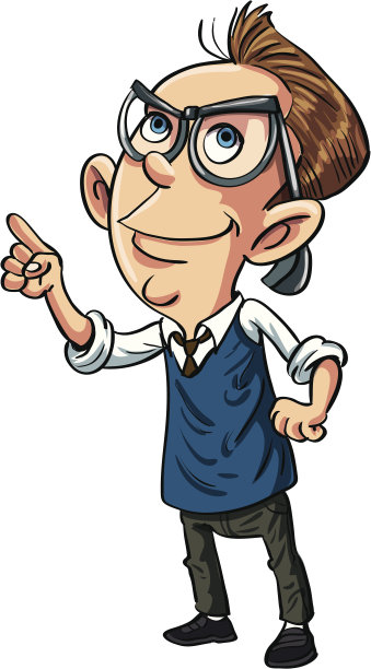 卡通书呆子看起来很聪明。孤立在白色图片下载