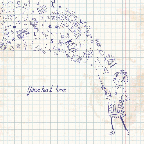 卡通风格的教师插图图片下载